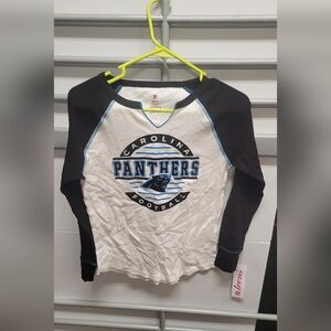 NFL Carolina Panthers Kids Long Sleeve Tee - Black and White